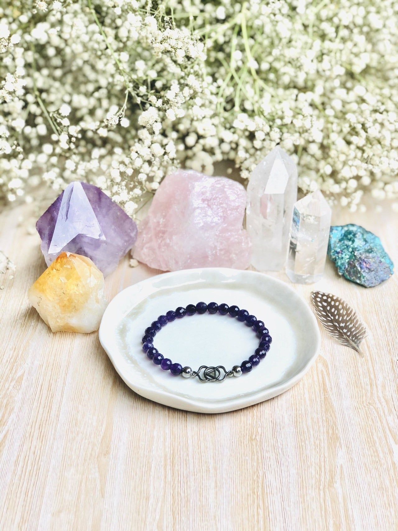 Amethyst ~ Third Eye Chakra Crystal Bracelet - Sentient Creations