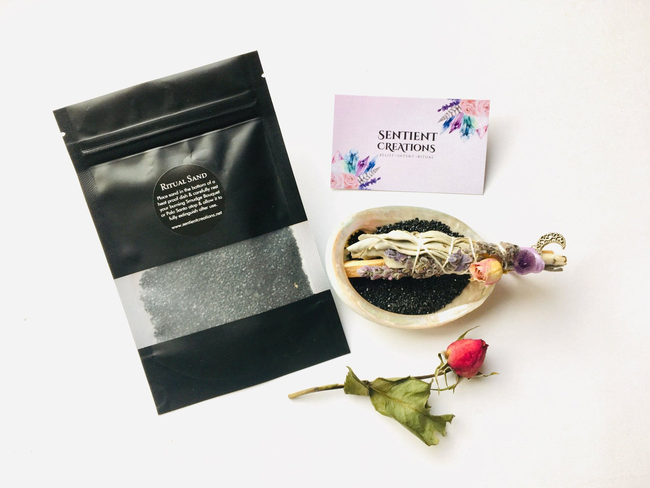 Black Quartz Ritual Sand 250g - Sentient Creations