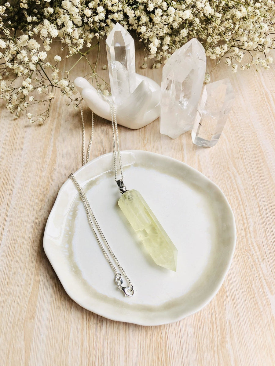 Citrine ~ Essential Oil Carrier Crystal Necklace - Sentient Creations