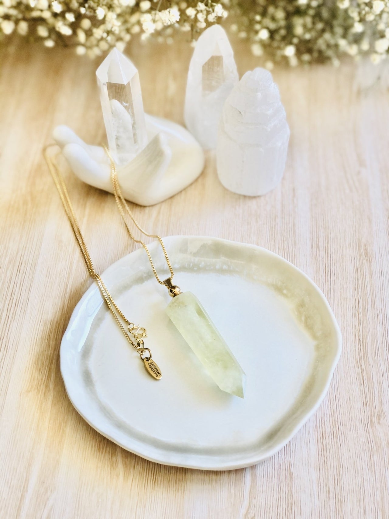 Citrine ~ Essential Oil Carrier Crystal Necklace - Sentient Creations