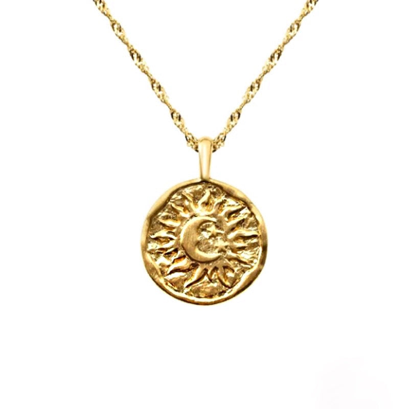 Sister Moon ~ 18k Gold Coin Pendant