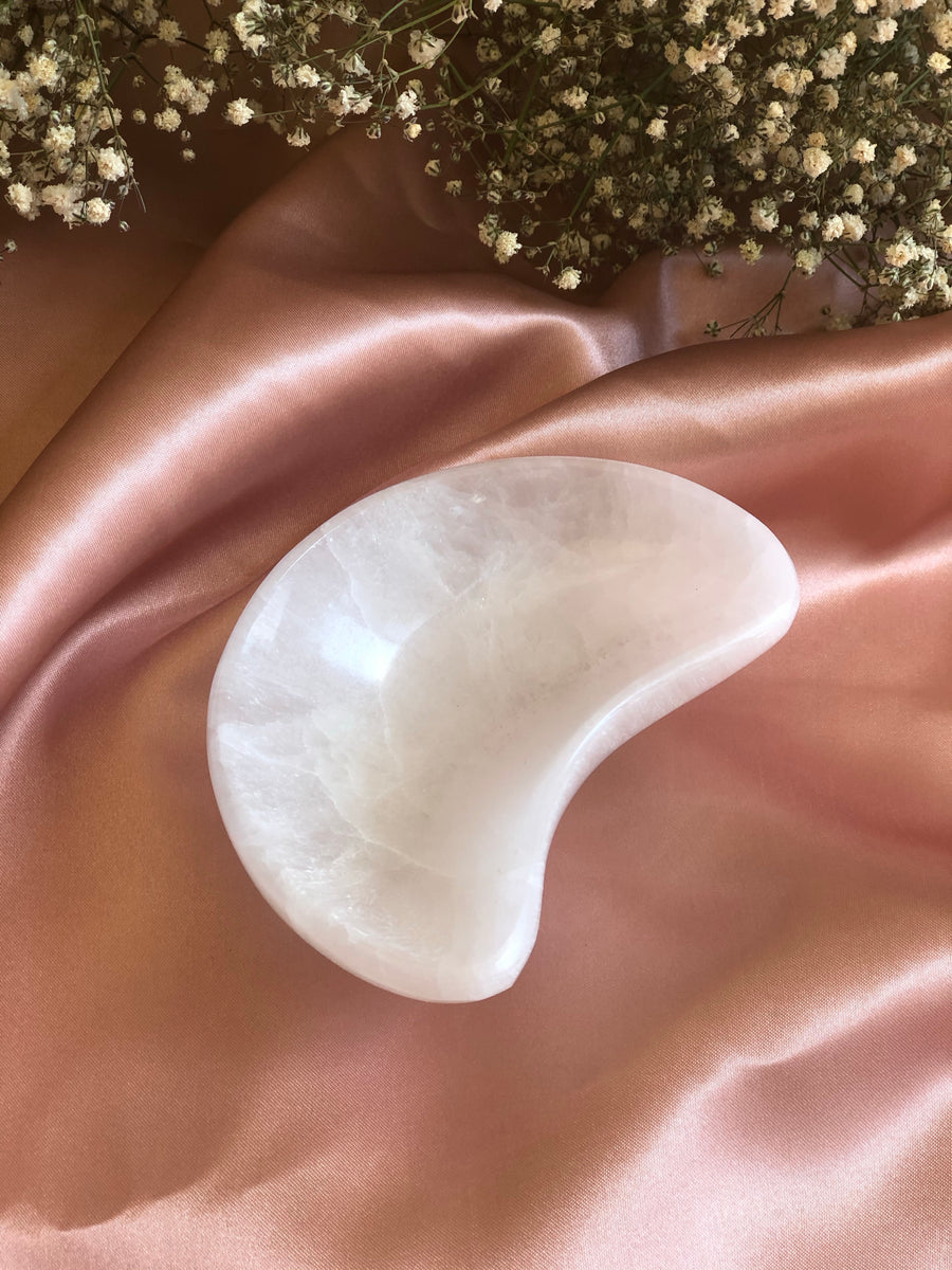 Selenite Charging Bowl ~ Crescent Moon