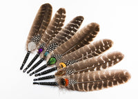 Thumbnail for Warm Creativity - Sacral Chakra Shamanic Feather Wand - Sentient Creations